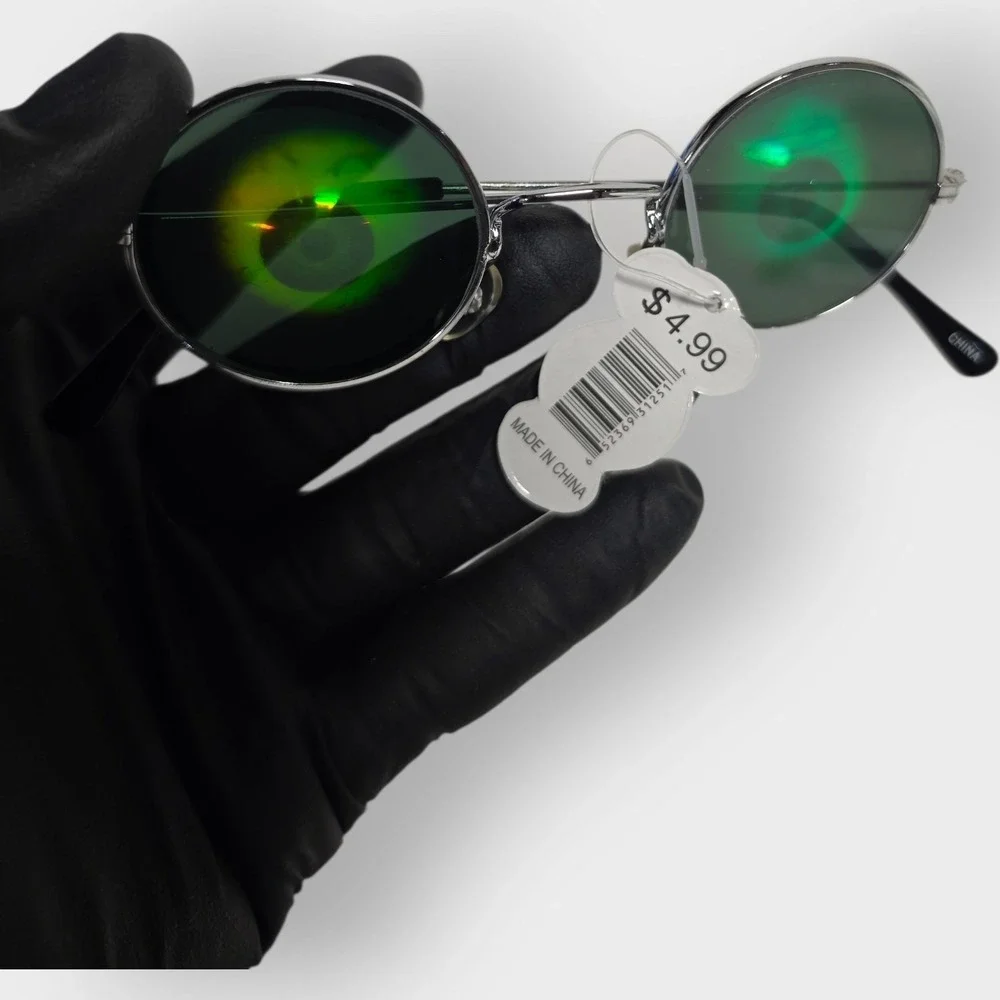 NEW‎ 90s ROUND CRAZY EYES Hologram Sunglasses, Unworn Original Vintage Glasses